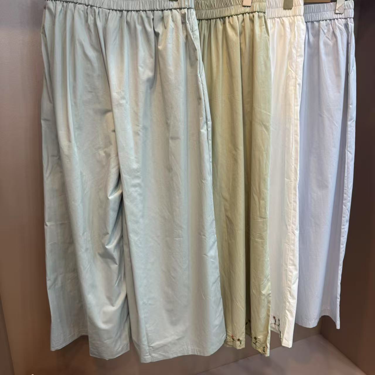 K7124 百搭休闲裤夏季宽松宽松型花边休闲裤