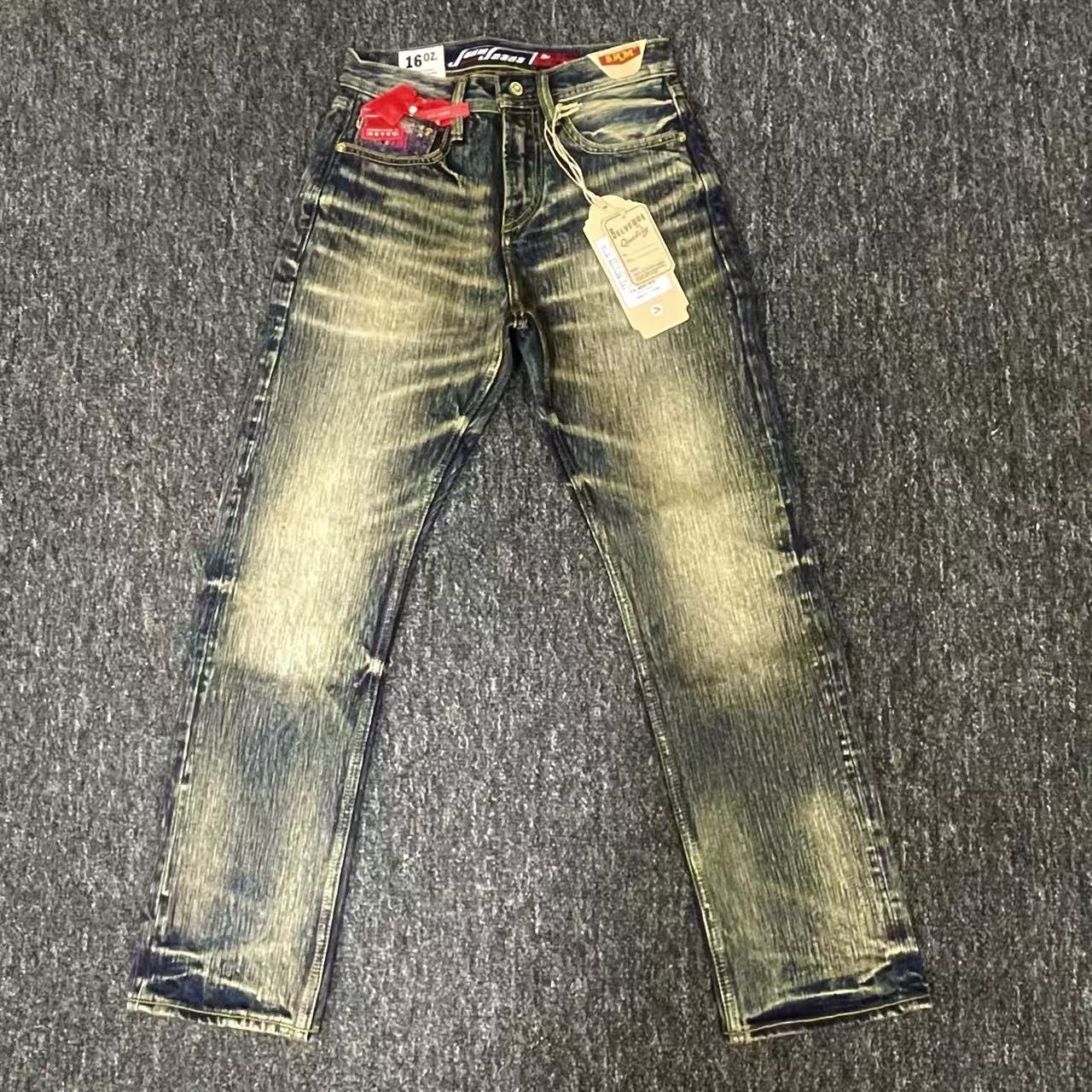 (国潮风系列)盎司男装赤耳丹宁日本岗山贝原棉越绣重工艺复古洗