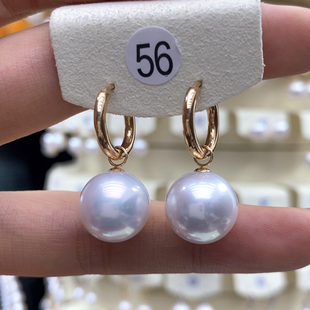 淡水珍珠耳饰18K金镶嵌
