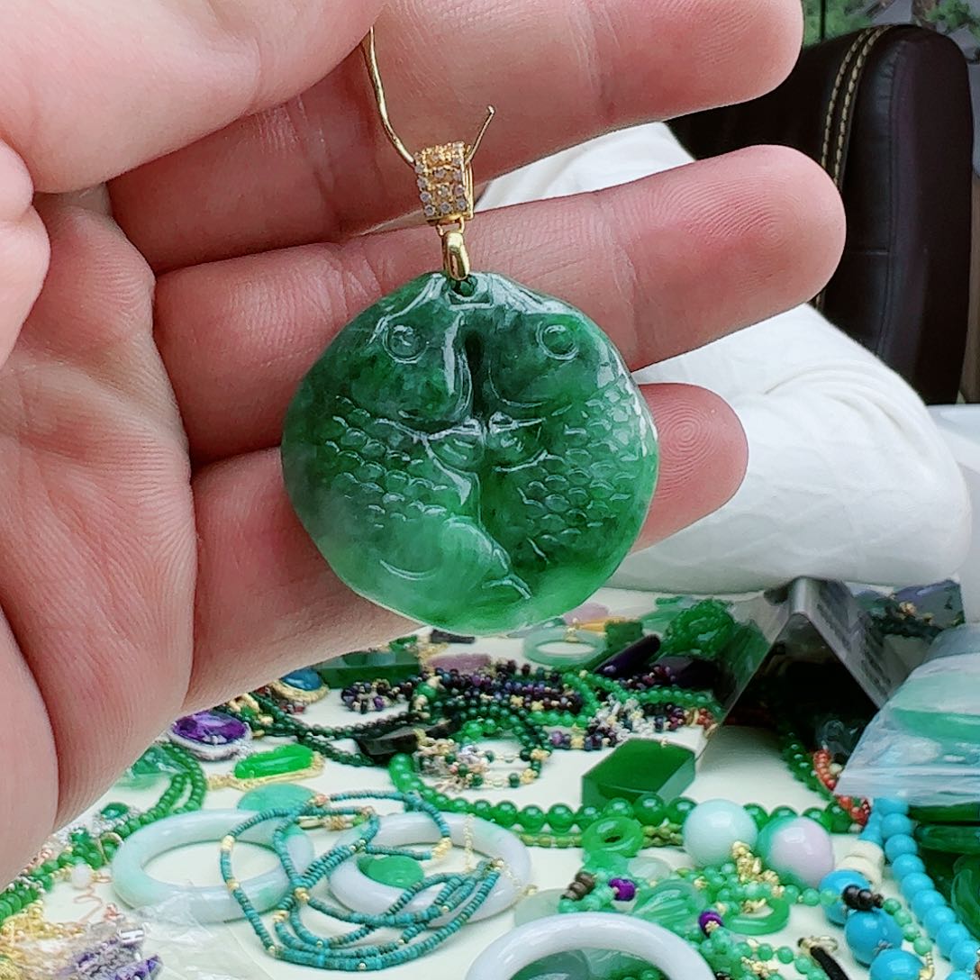 翡翠吊坠(赠链)银S925镶嵌