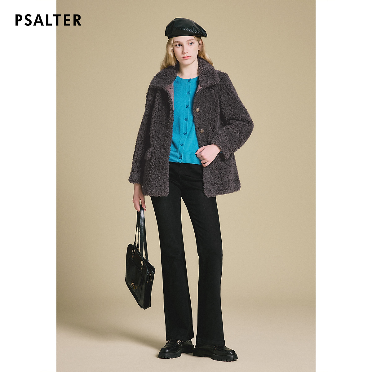 PSALTER/诗篇 2025秋冬可翻领可立领绵羊毛毛呢外套6C65110133