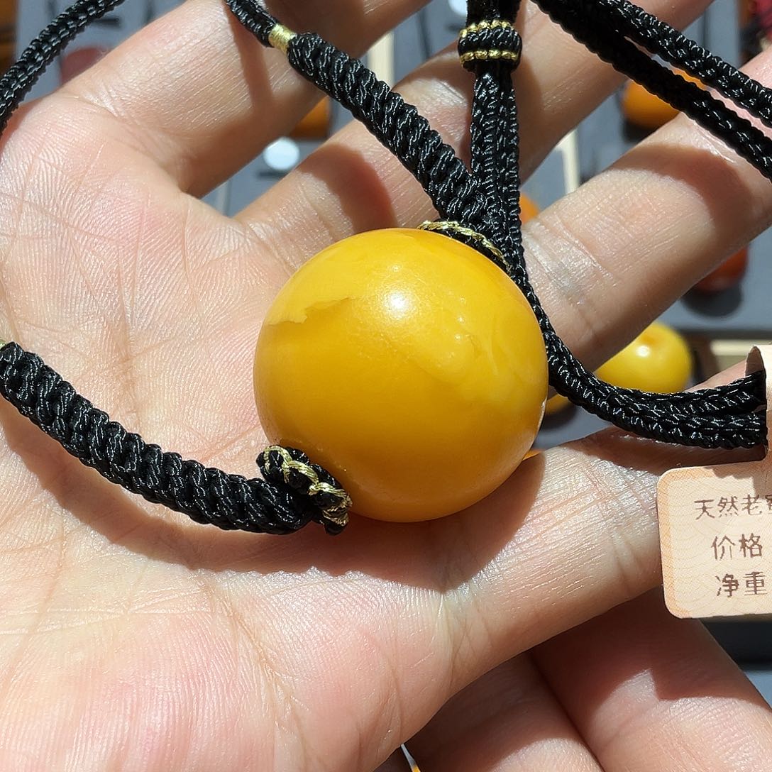 蜜蜡颈饰未镶嵌老蜜蜡锁骨珠直径29.4