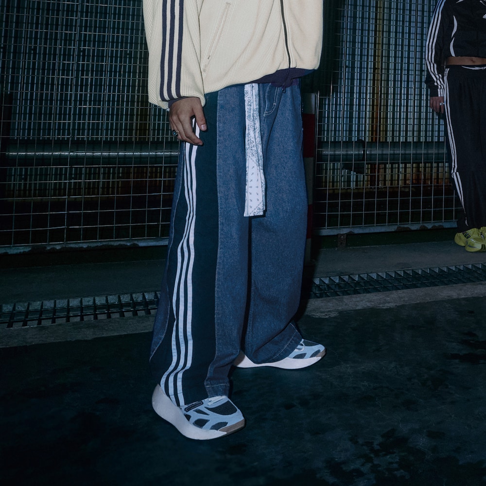 XPAdidas  三叶草DENIM WASHED JOGGERS美式牛仔宽松运动裤KC2636