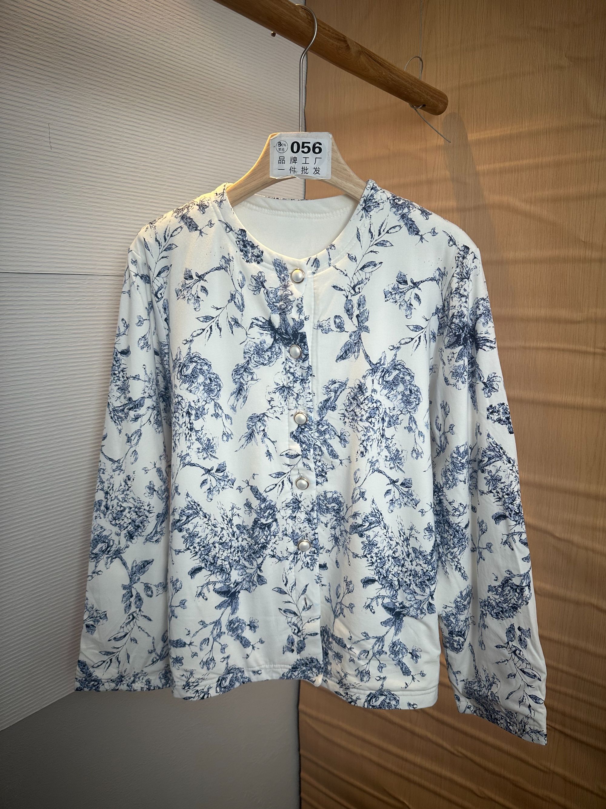 【非遗古法】【100桑蚕丝】国风系列桑蚕丝棉服女装纯手工青花瓷