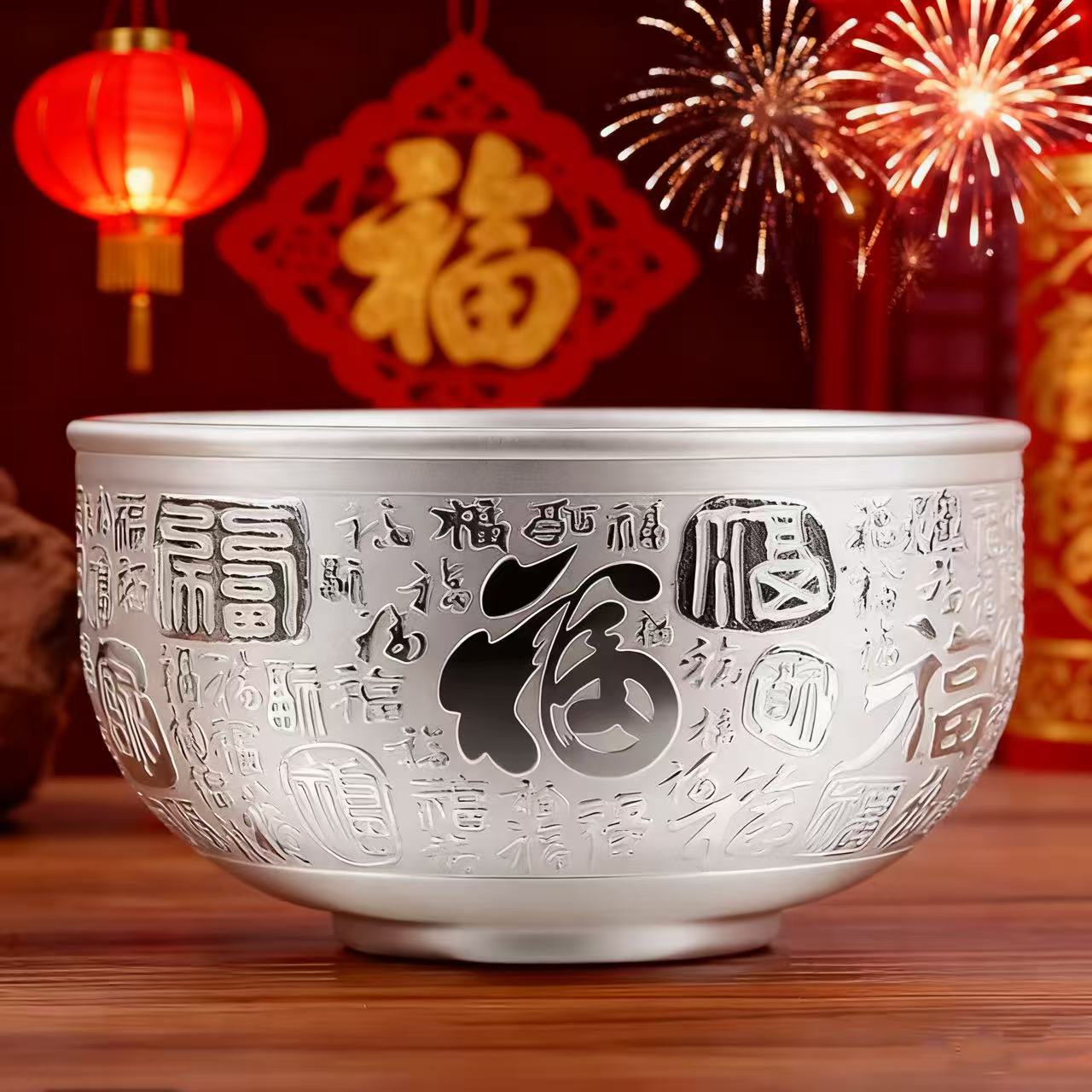 【开业福利】120g百福大碗带精美亚力克壳乔迁送礼佳品做摆件有面子