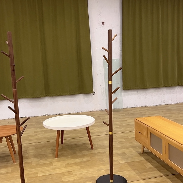 北美福利黑胡桃木衣帽架不退不换