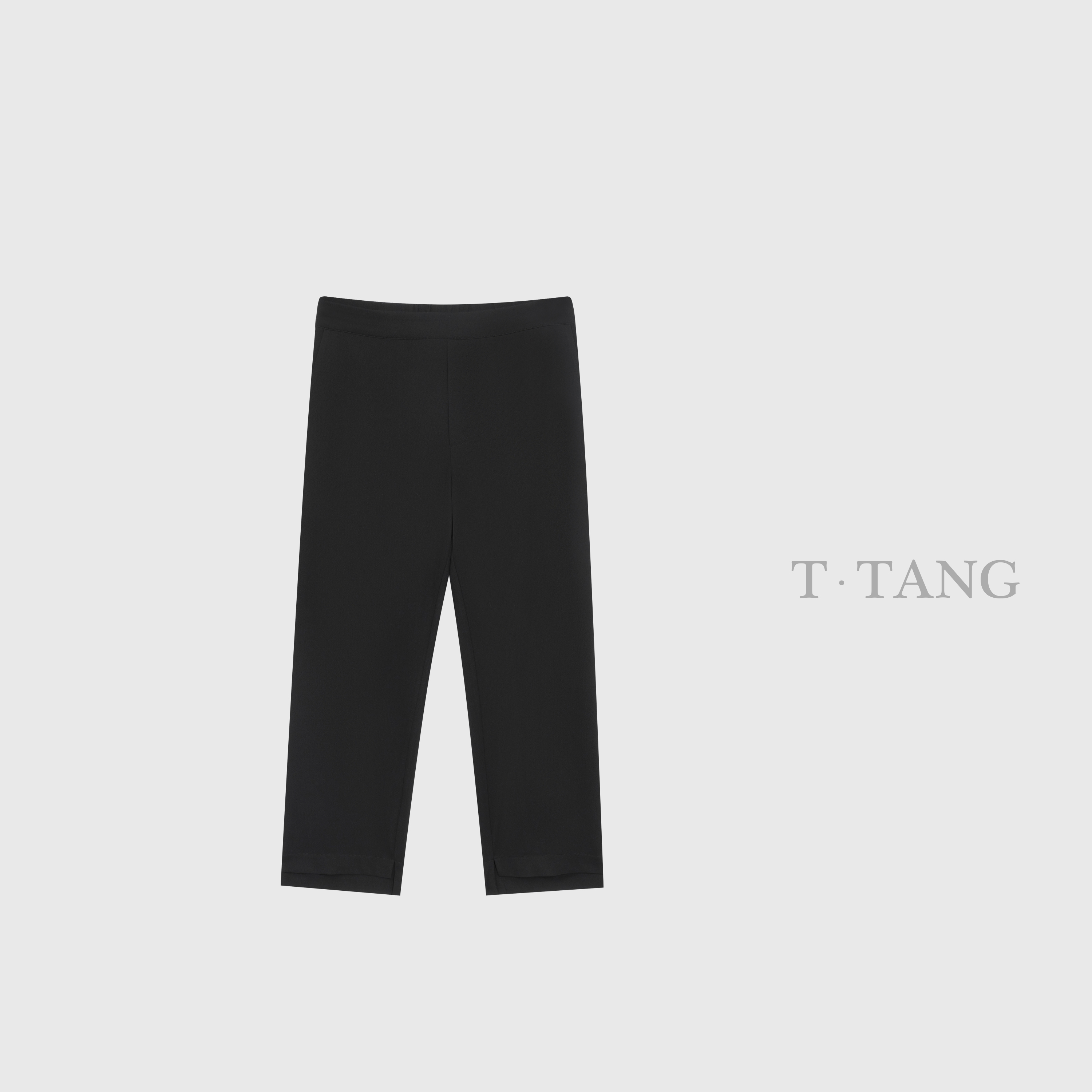 夏季（享受面膜裤）210g针织竹节乱麻纹理面料高腰斜角九分裤【6298】