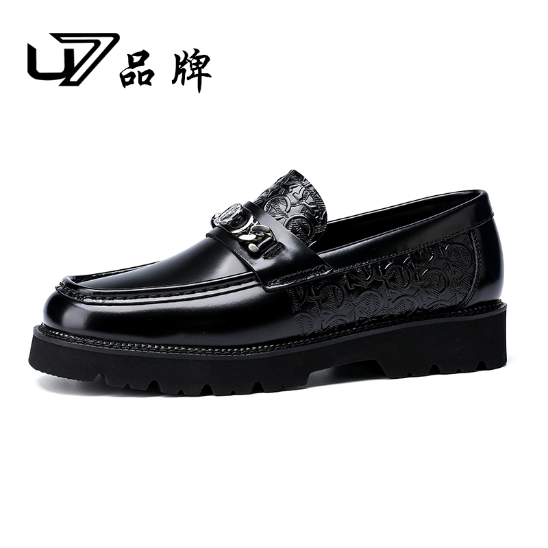 U7品牌男鞋  头层牛皮  2025年新款轻奢高端透气商务休闲皮鞋
