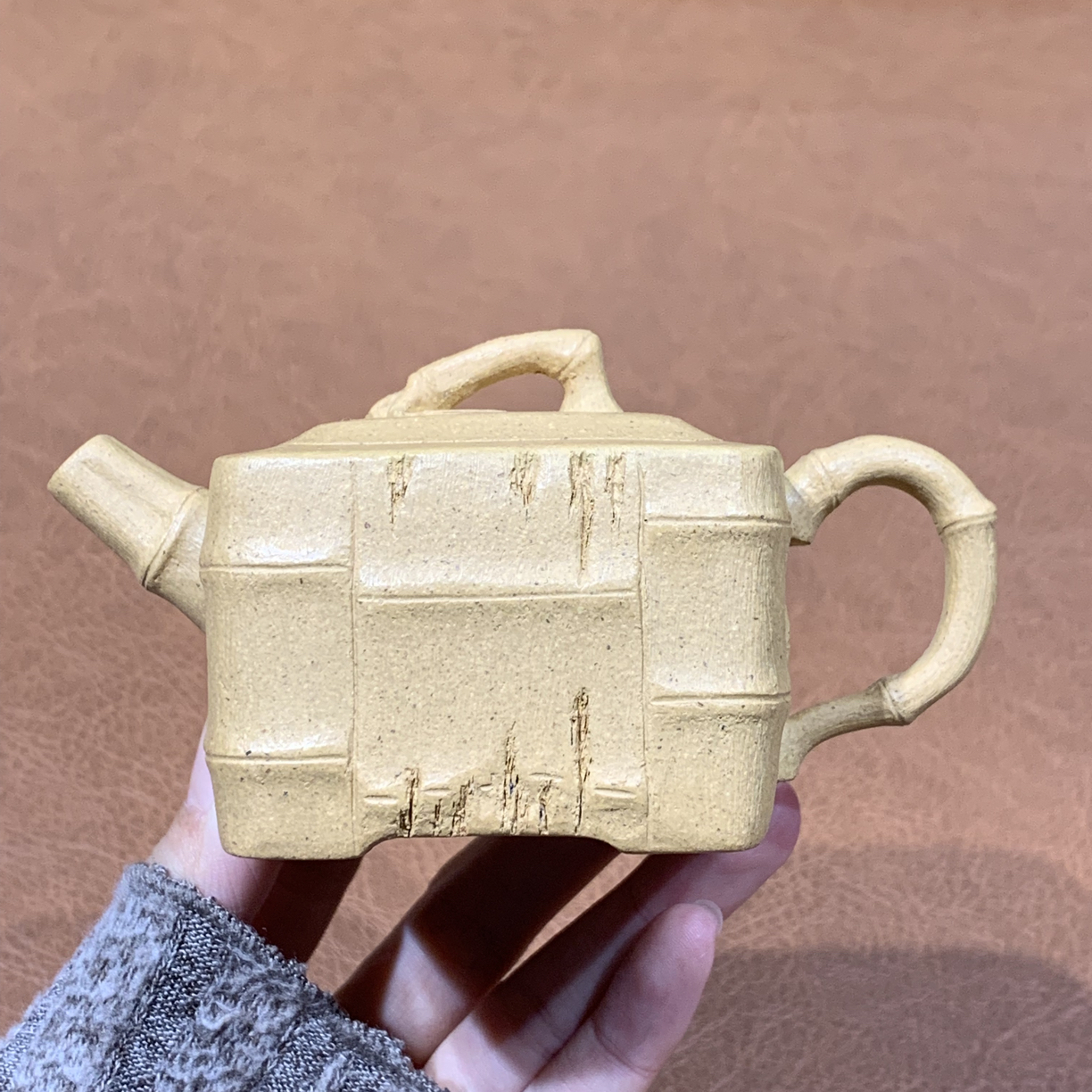 原矿本山段泥小方竹壶125毫升全手工宜兴茶具套装紫砂壶262