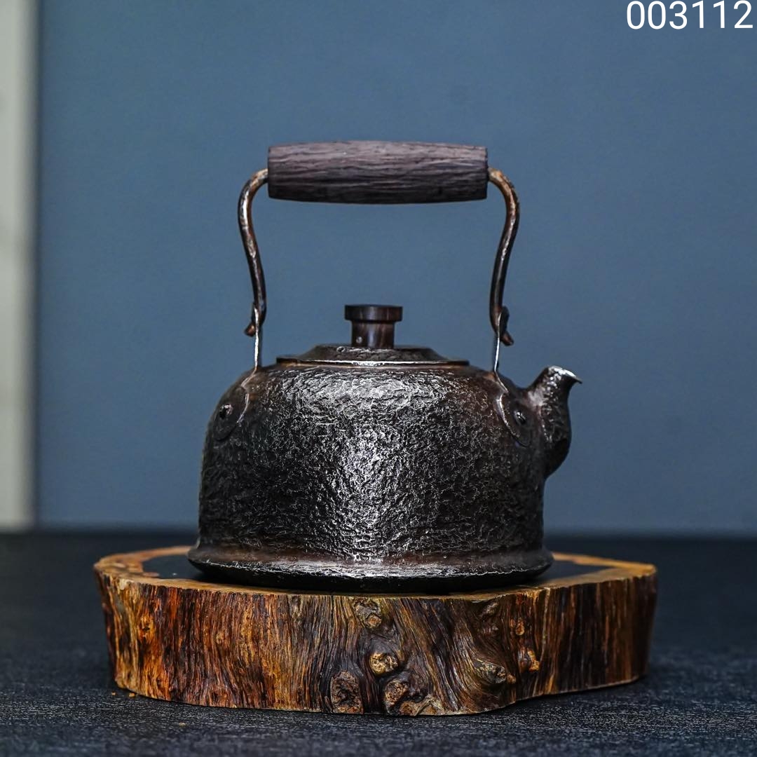 【慕雨手作】纯手工一张打侘寂风老式银茶壶家用银壶足银999银茶具 