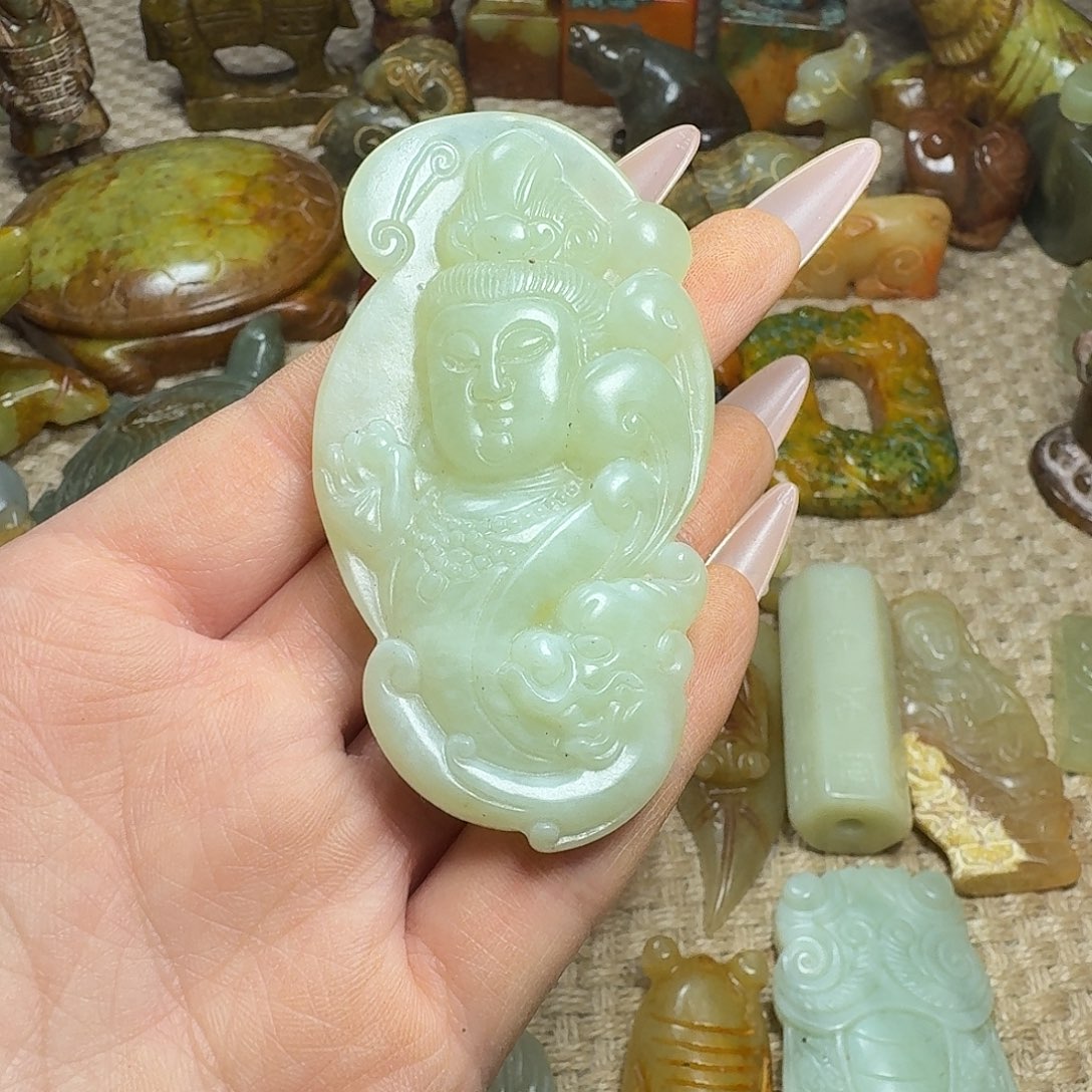 白玉菩提吊坠挂件