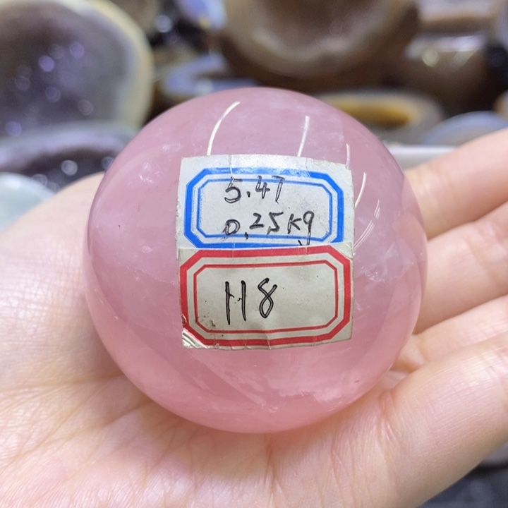 未镶嵌珠宝半成品水晶郝*乐粉晶球