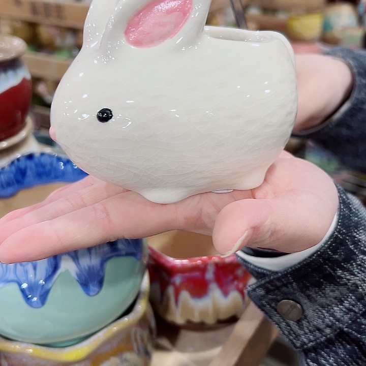 有孔.凑满10元发货多肉陶瓷花盆！