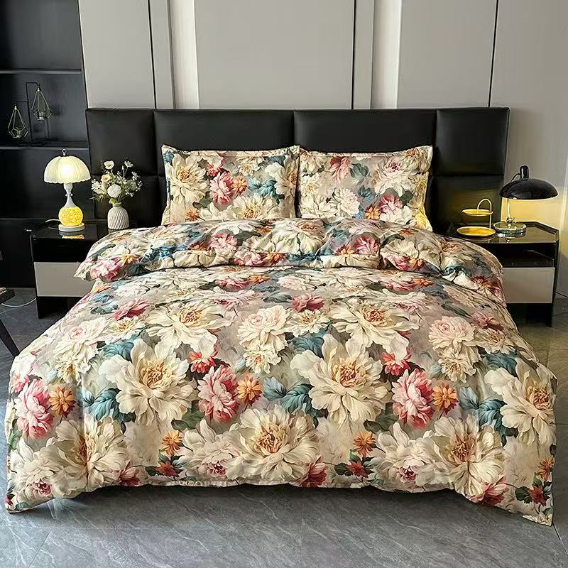 【百万补贴】高端A类母铂金棉四件套 大版花卉数码四件套