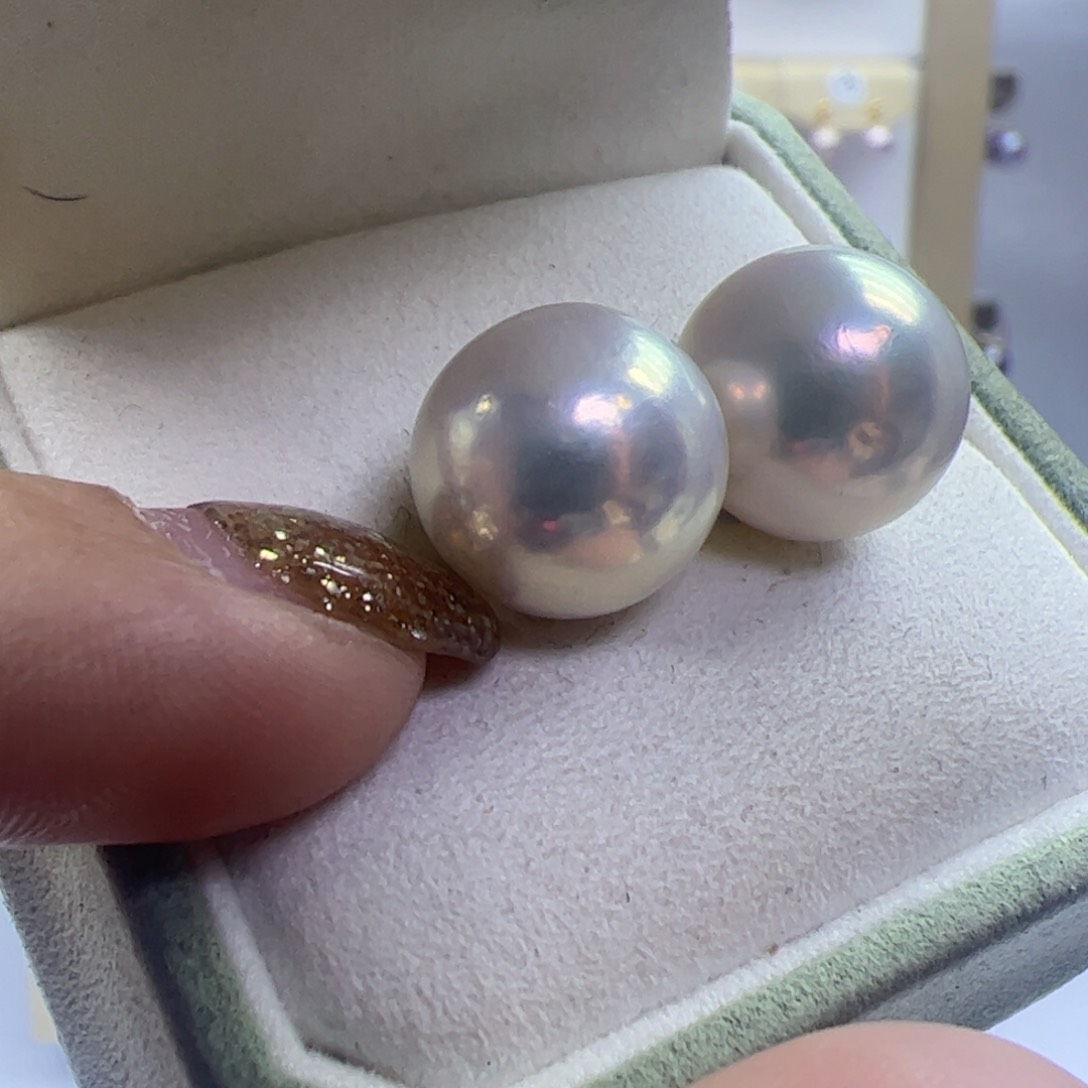 淡水珍珠耳饰银S925镶嵌