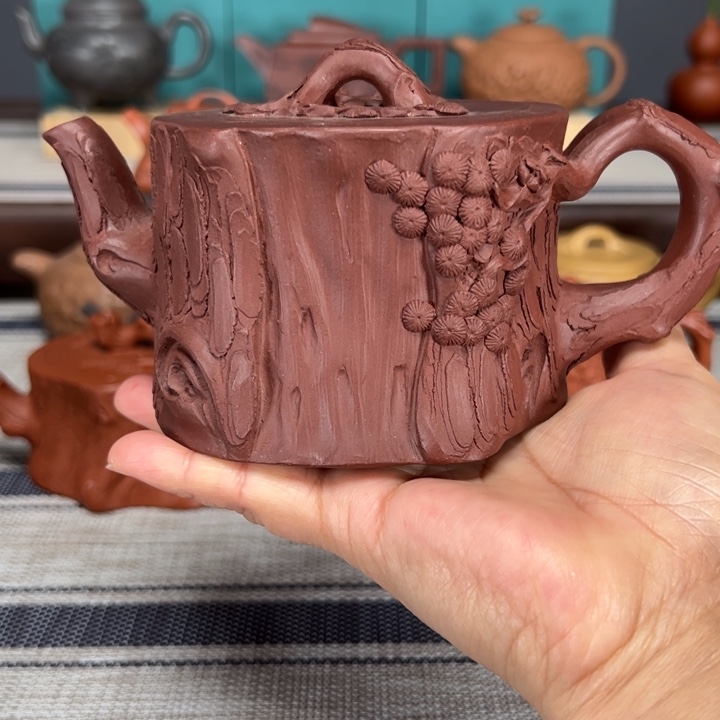 紫砂茶壶绿***?松桩330毫升