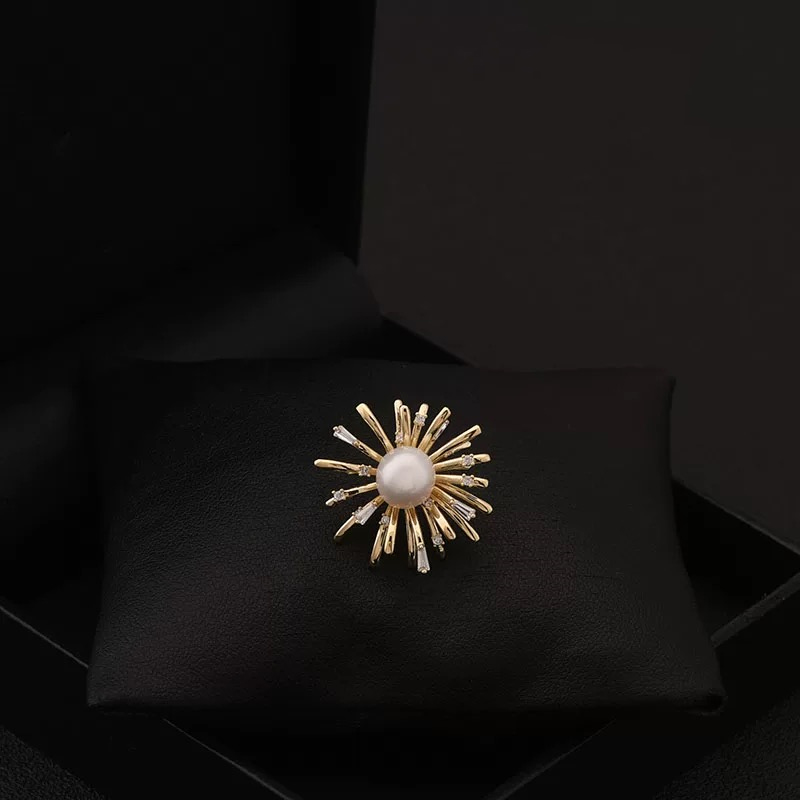 精致百搭烟花绽放淡水珍珠开口戒指优雅气质AAA