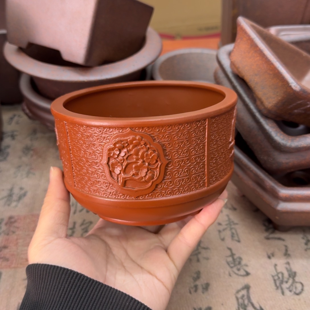 紫砂花盆69号宜兴紫砂正品12x7.8