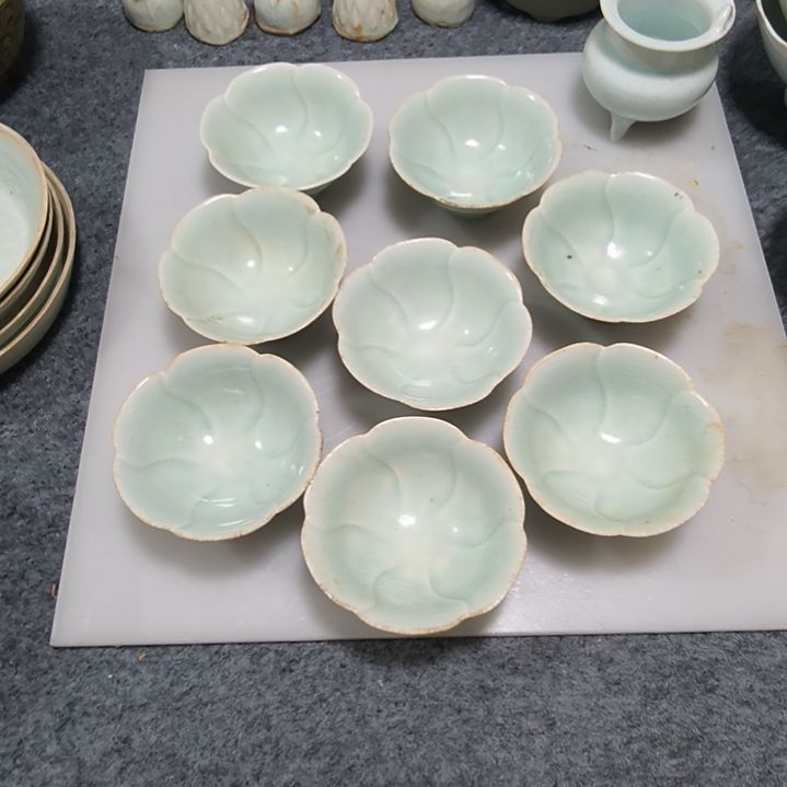 紫砂茶盘湖田窑小杯子一个全品
