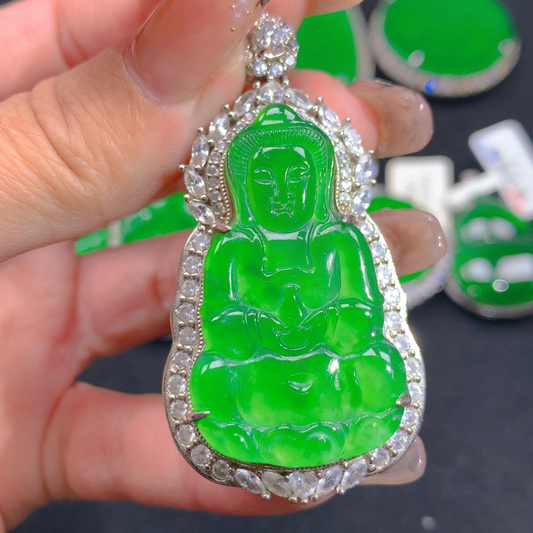 翡翠颈饰银S925镶嵌11111111111