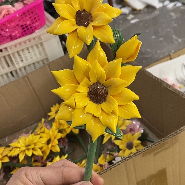 瓷片纯手工陶瓷花摆件1x瑕疵