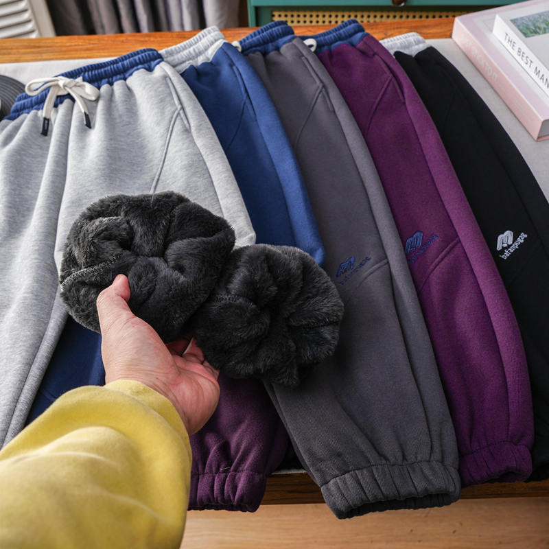 儿童加绒加厚运动长裤中大童2025冬新休闲保暖卫裤男童街潮裤