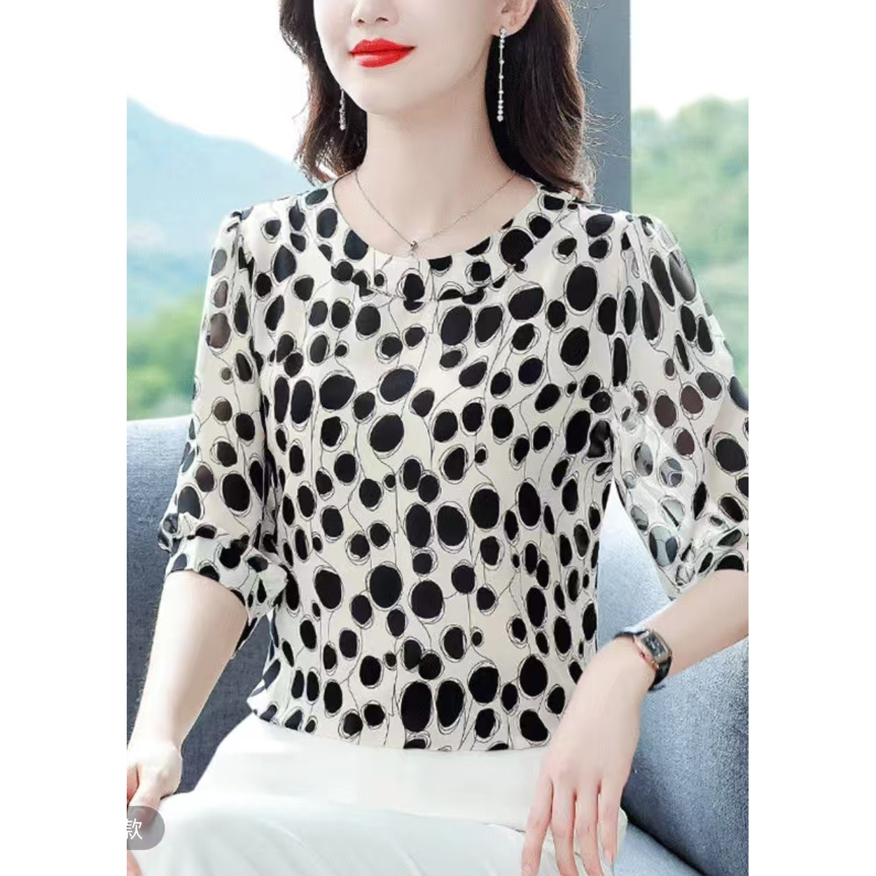 0124黑珍珠上衣新款新中式国风显瘦上衣