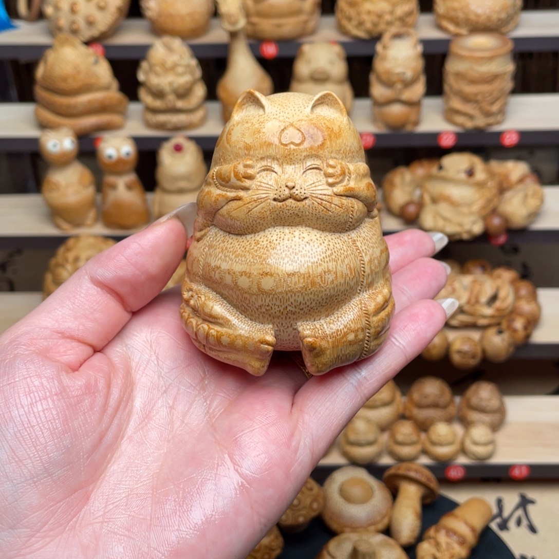 竹张念超本工竹根爱心猫咪