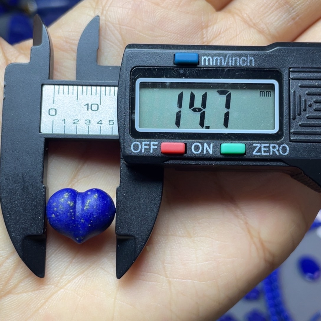 青金石未镶嵌14mm哑光爱心屁桃配饰