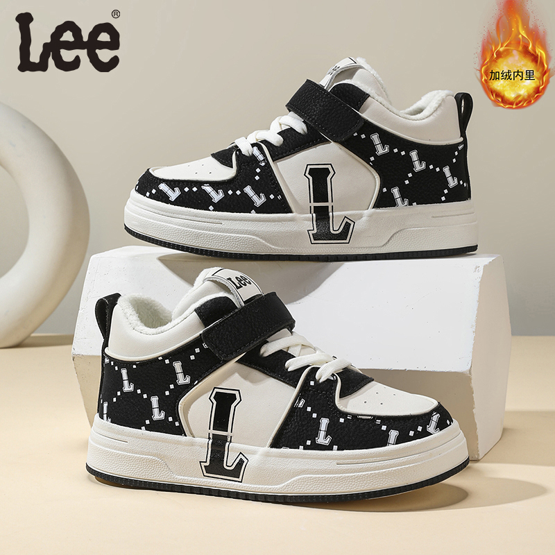 Leekids冬季加绒加厚百搭运动休闲儿童板鞋