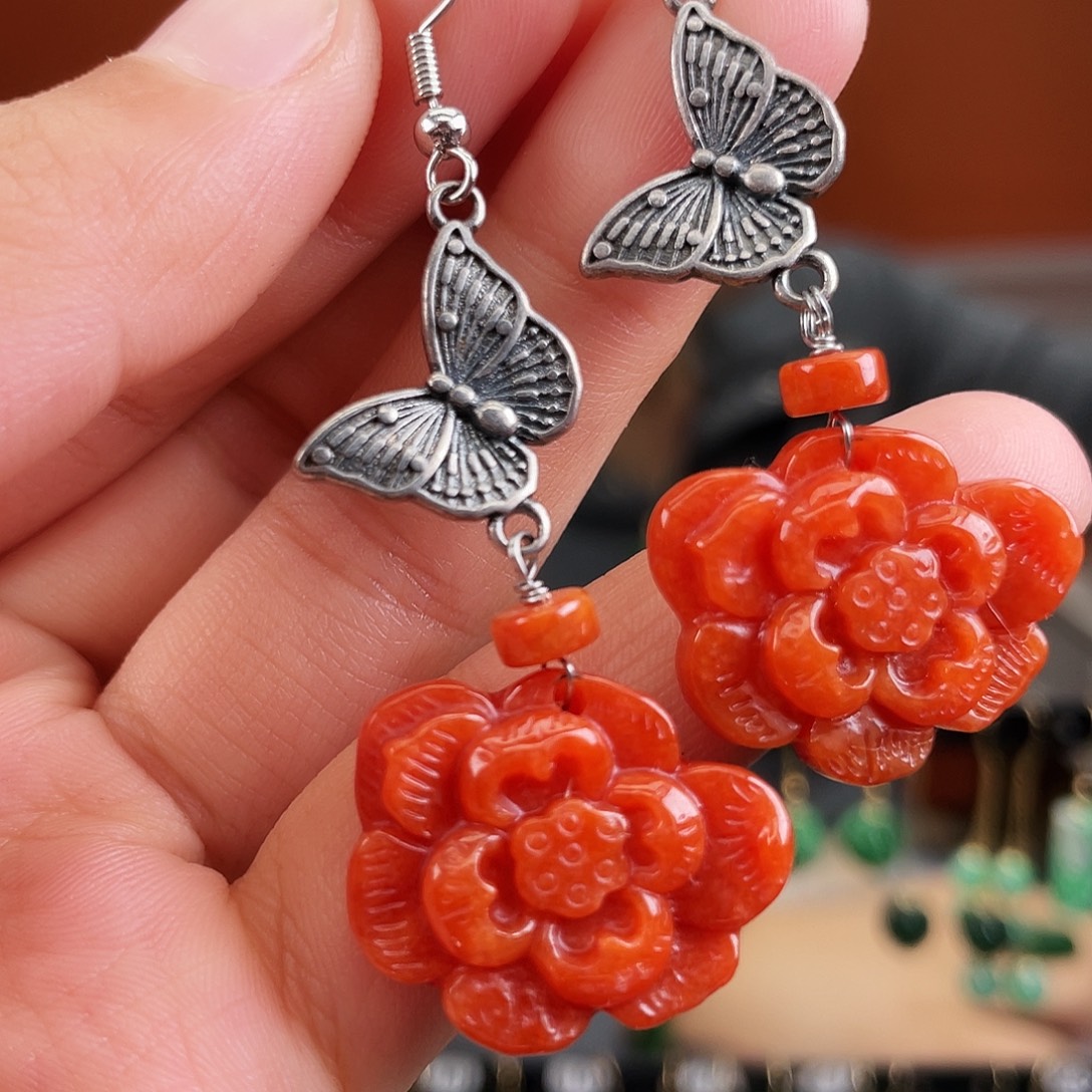 翡翠未镶嵌耳饰饰品