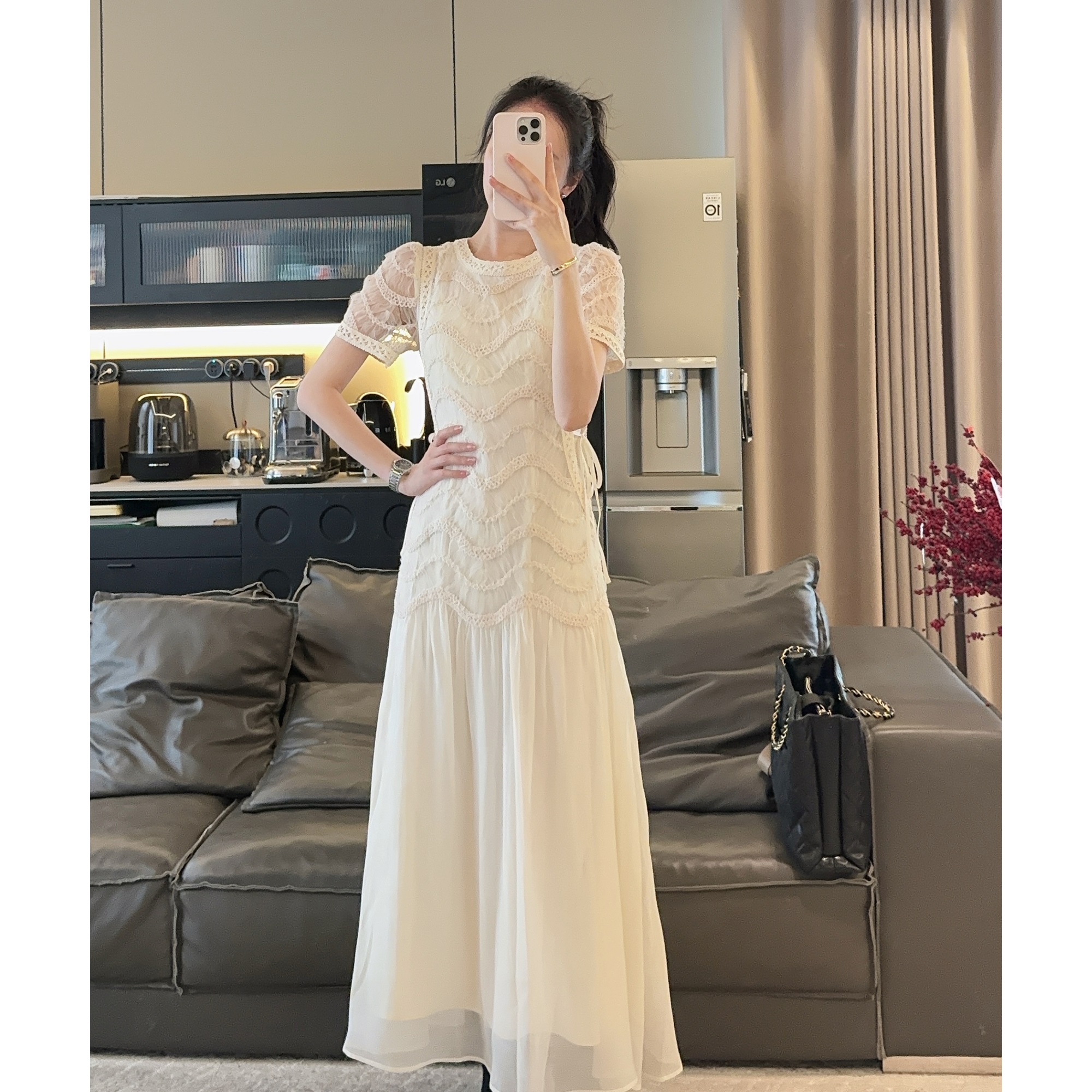 Zwinnie/詹维尼【美疯】进口机织重工 天丝拼接面料连衣裙GYS202522