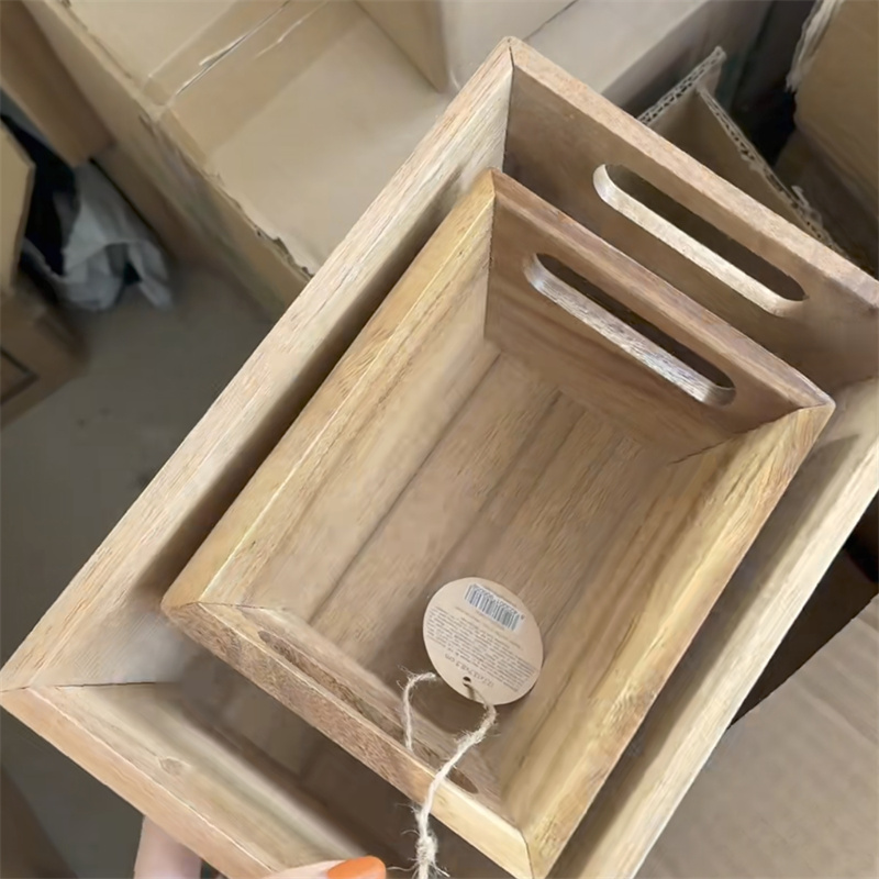 6月30号清桌面木质收纳盒两件套26X18CM 18X14CM NO.退NO.换