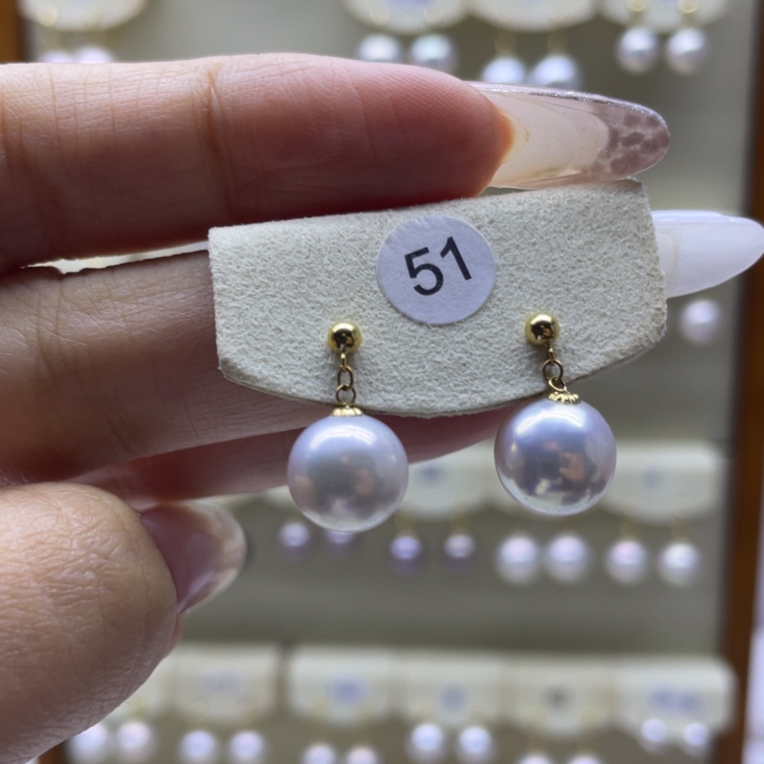 淡水珍珠耳饰18K金镶嵌