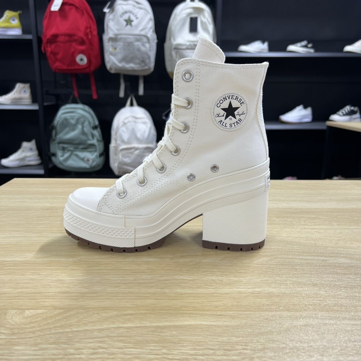 匡威Chuck70 De Luxe Heel女复古粗跟厚底增高帆布高跟鞋/A05348C