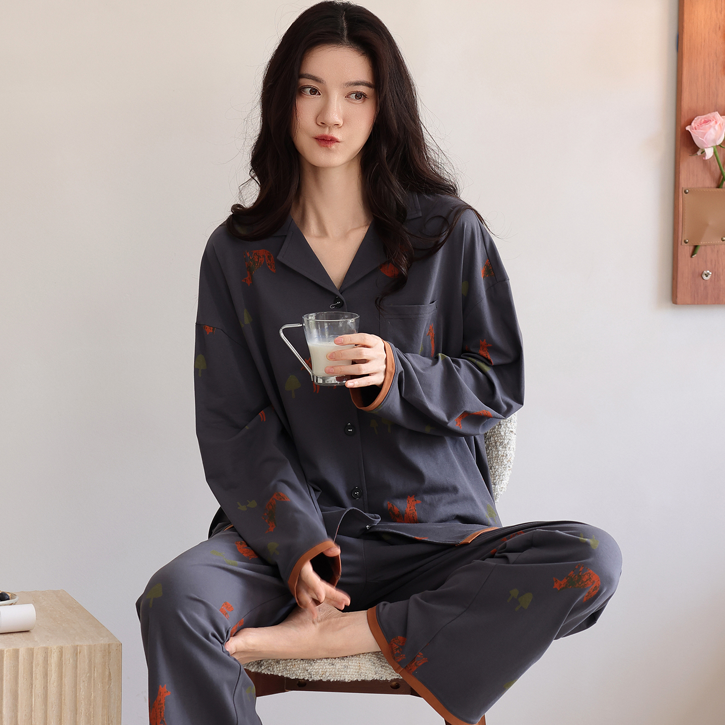 睡衣女春秋款纯棉长袖2025大码休闲高级感秋冬全棉家居服