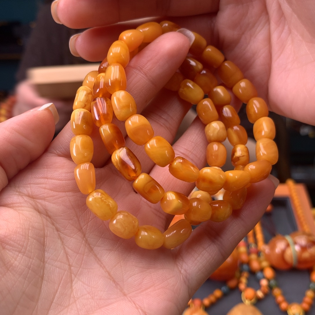 蜜蜡未镶嵌手串多样性发一