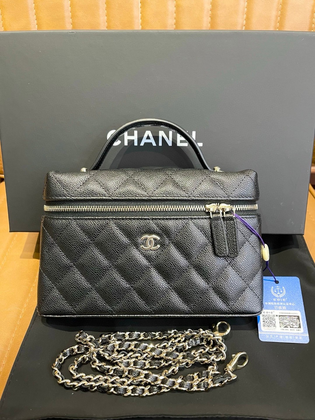 99新 Chanel/香奈儿 118086 Chanel 25c牛皮LP饭盒包