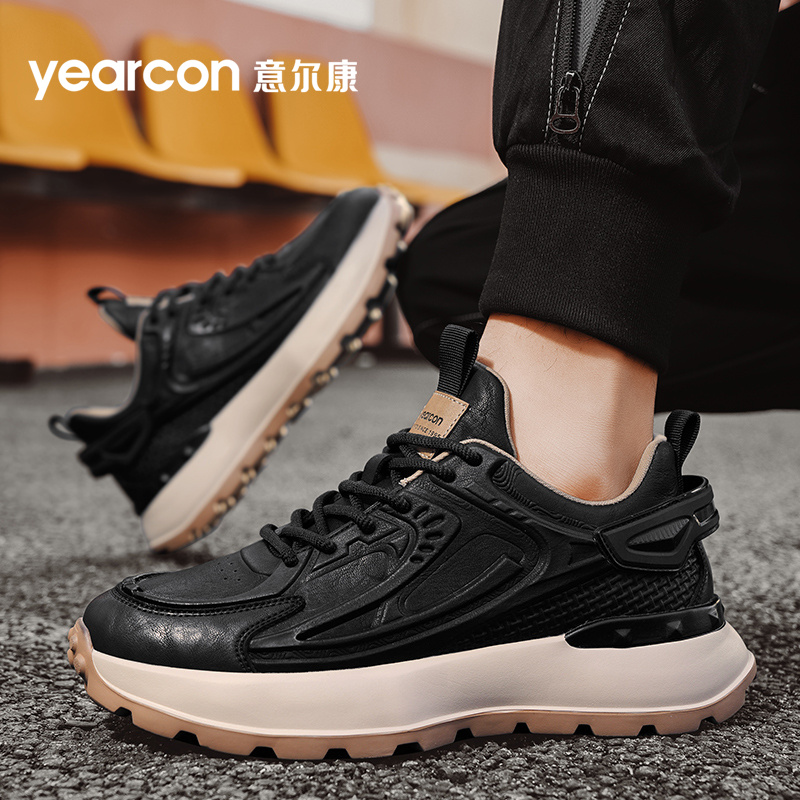 YEARCON/意尔康男鞋2025新款经典百搭运动休闲时尚男士厚底减震鞋