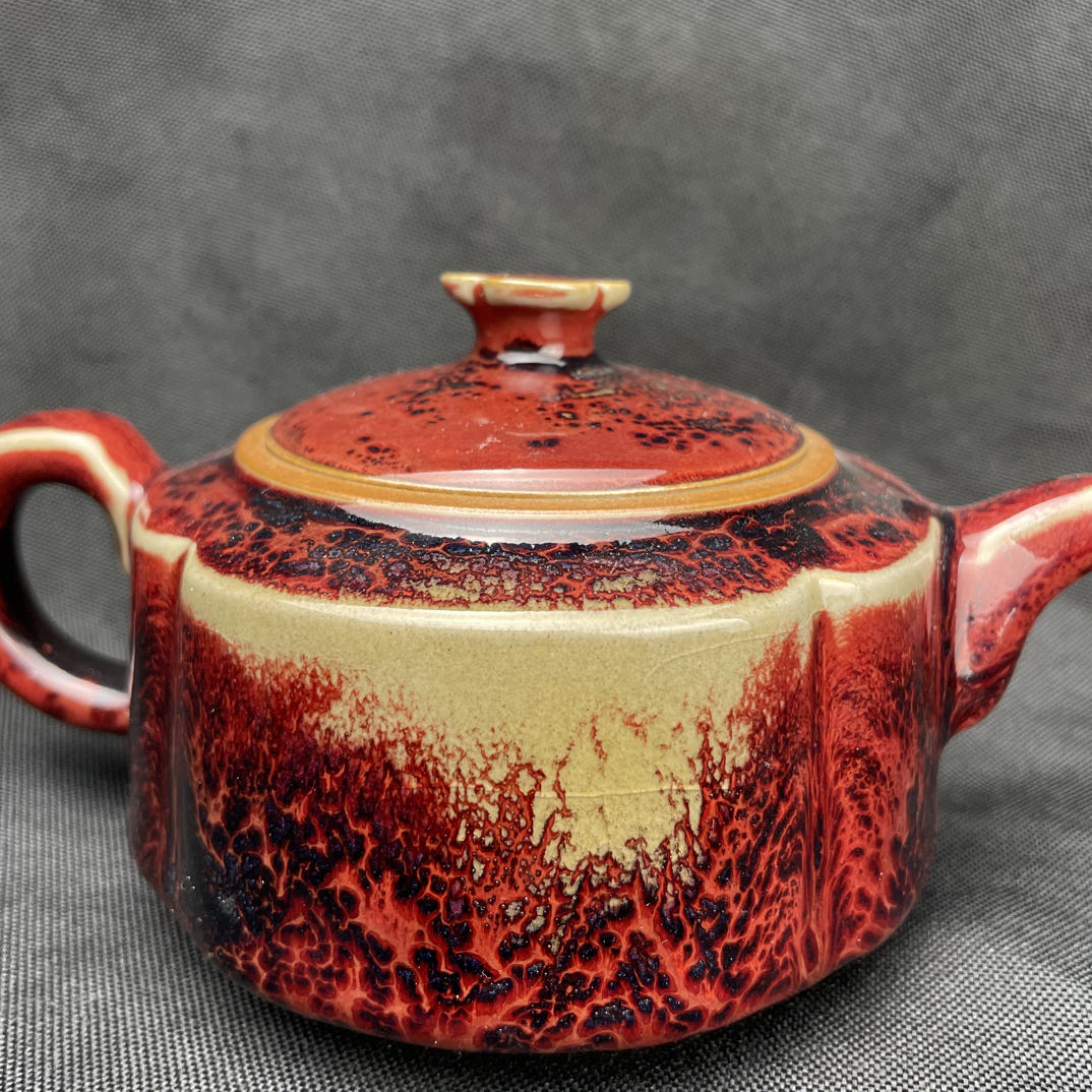 神垕出品中国钧瓷海棠壶造型茶具茶壶