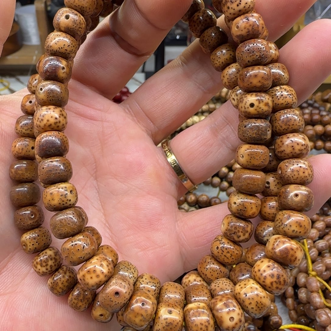 花***泪吊坠星月菩提10*8藏桶虎皮脖挂