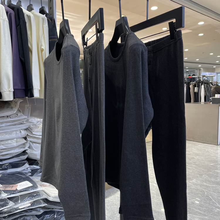 （003）亲肤御寒舒适磨绒男士新款秋衣秋裤保暖套装品牌撤柜剪标