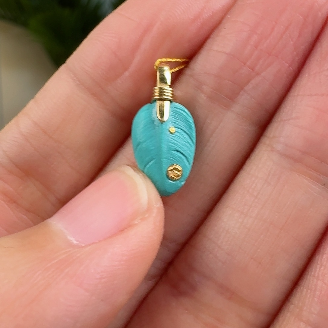 绿松石珠宝奇石18K金镶嵌