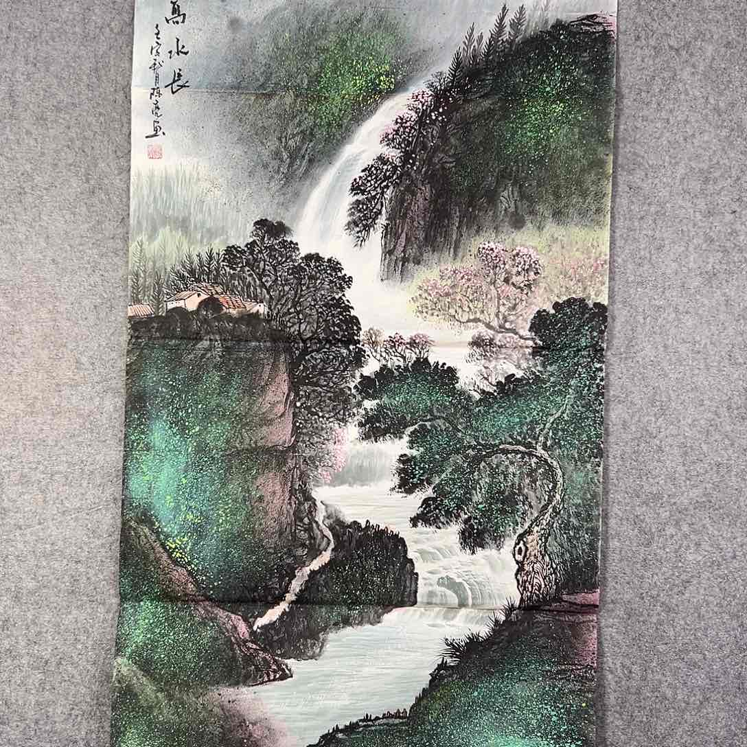 国画557 牡丹之花之叶的颜色与