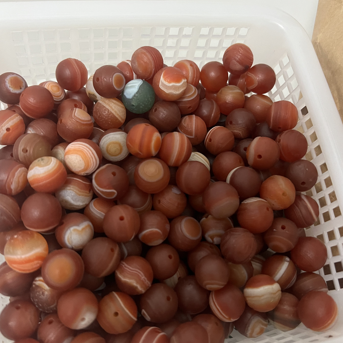 皮皮  福利款条纹缠丝多彩玛瑙圆珠私拍多样性发一颗（直播间链接）