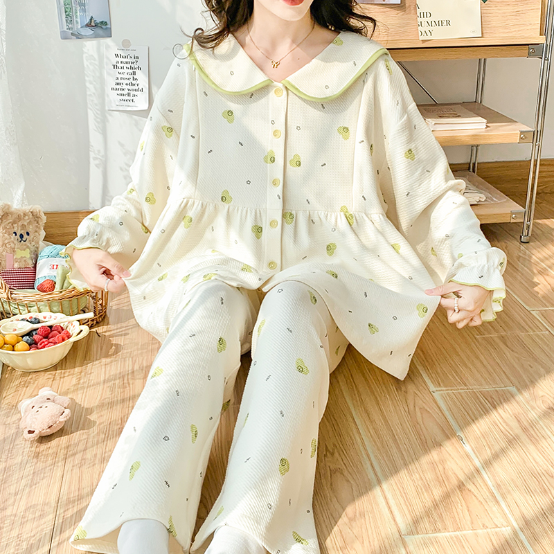 孕妇睡衣夏季95%棉月子服5月份6怀孕产后春秋款家居服套装女