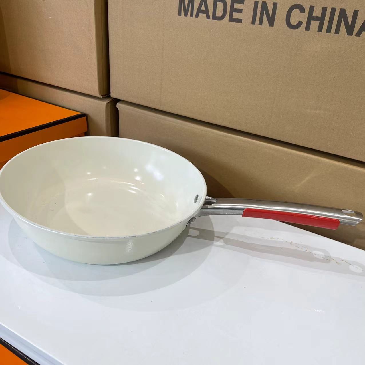 家用韩式平底不粘锅养生锅健康炒锅蒸煮一体锅小白锅通用锅具