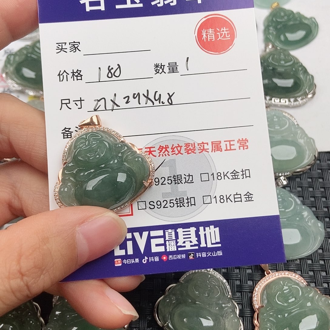 翡翠银S925镶嵌颈饰