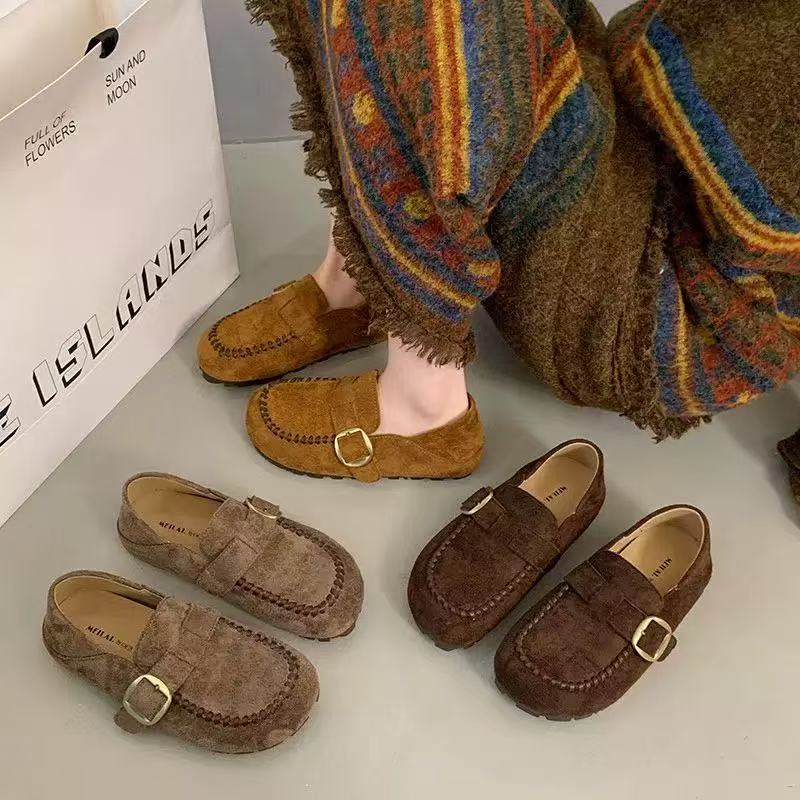 秋休闲款法式女新款百搭软底豆豆鞋单鞋869-2