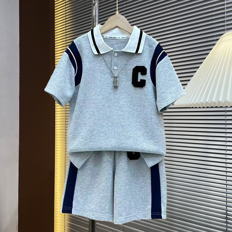 【槑小象专属】男童夏装2025新款儿童装男大童韩版POLO夏款两件套